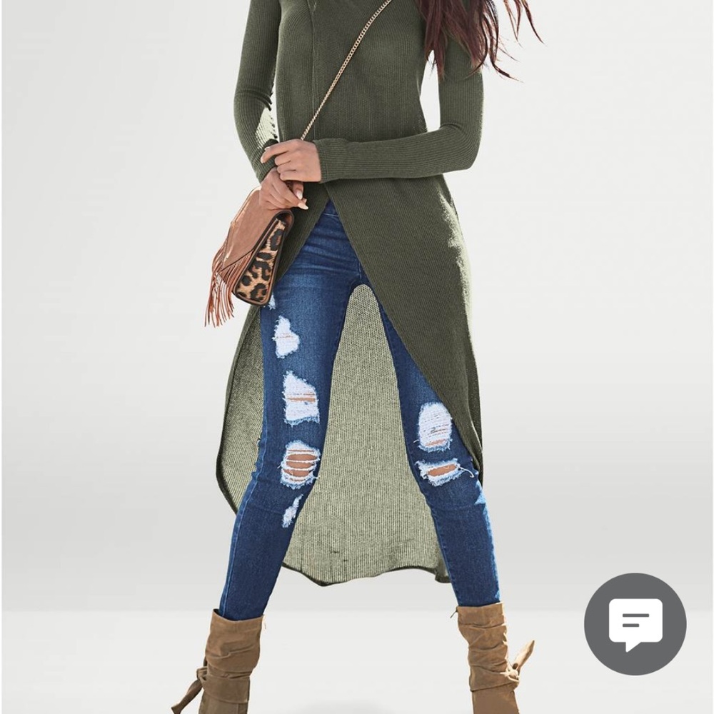 Distressed Mid-Blue Women's Skinny Jeans